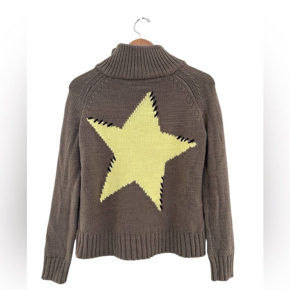Lisa Todd Starlight Sweater Light Brown With Yellow Star